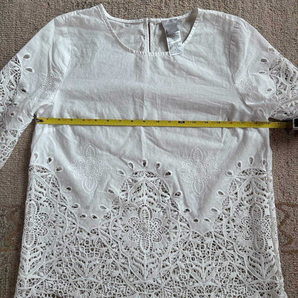 Delicate Eyelet Lace Prairie Blouse Boho French Girl European Summer Top Women 8 - Picture 11 of 12